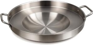 23" Stainless Steel Comal-Discada Tacos Fry Bowl-Heavy Duty Concave Wok-Fajitas Pan