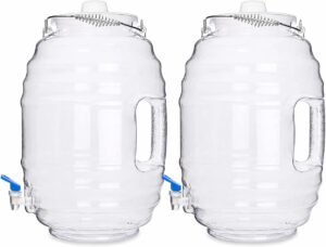 5 Gallon Beverage Dispenser-Large Jug with Spout-Mexican Style Vitrolero Tapadera Aguas Frescas-Juice - 20 L Clear Container-BPA Free Food Grade Plastic